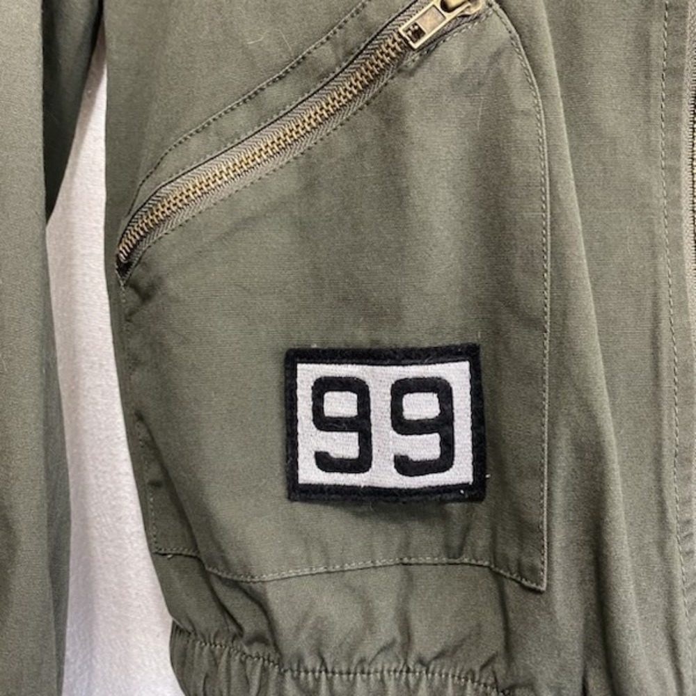 Freebird‎ Patch Bomber Jacket Womens M Olive Military Utility Y2K Streetwear - Picture 5 of 16